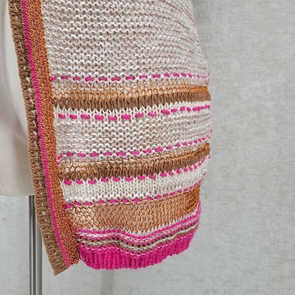 Chico's Color Pop Multicolor Knit Longline Cardigan Orange Pink Plus Size - Picture 8 of 16